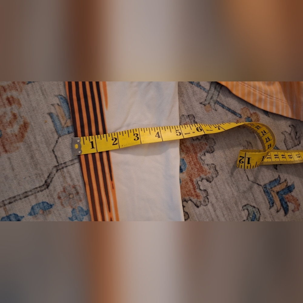 Jean Paul Gaultier Orange and Black Graphic Stripe Button-Up Shirt. UNISEX - Picture 11 of 11